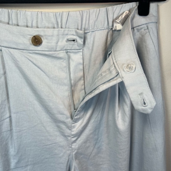 Banana Republic Womens Linen Blend Wide Leg Pleated Trouser Pants Elastic Size 8 - Picture 6 of 14